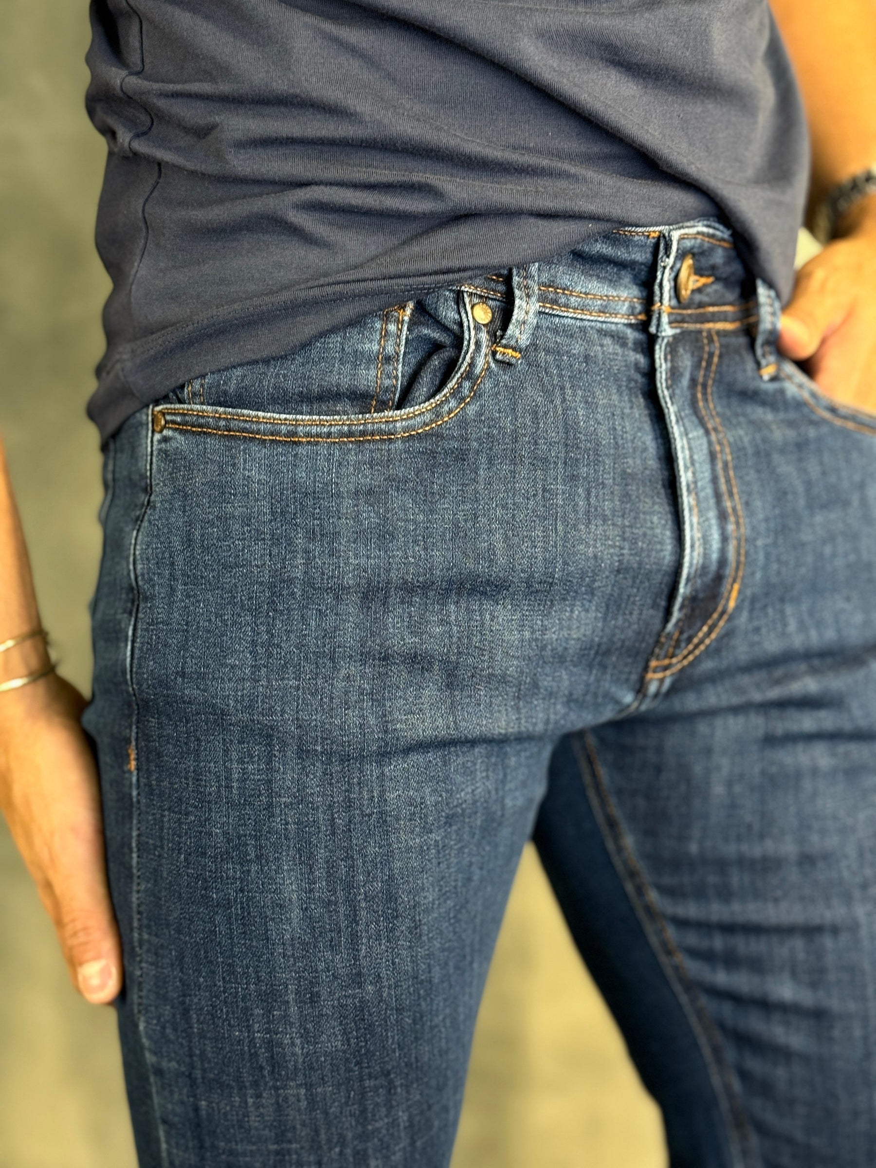 CALÇA JEANS NANJING DENIM SKINNY PONTO H JEANS ESCURO