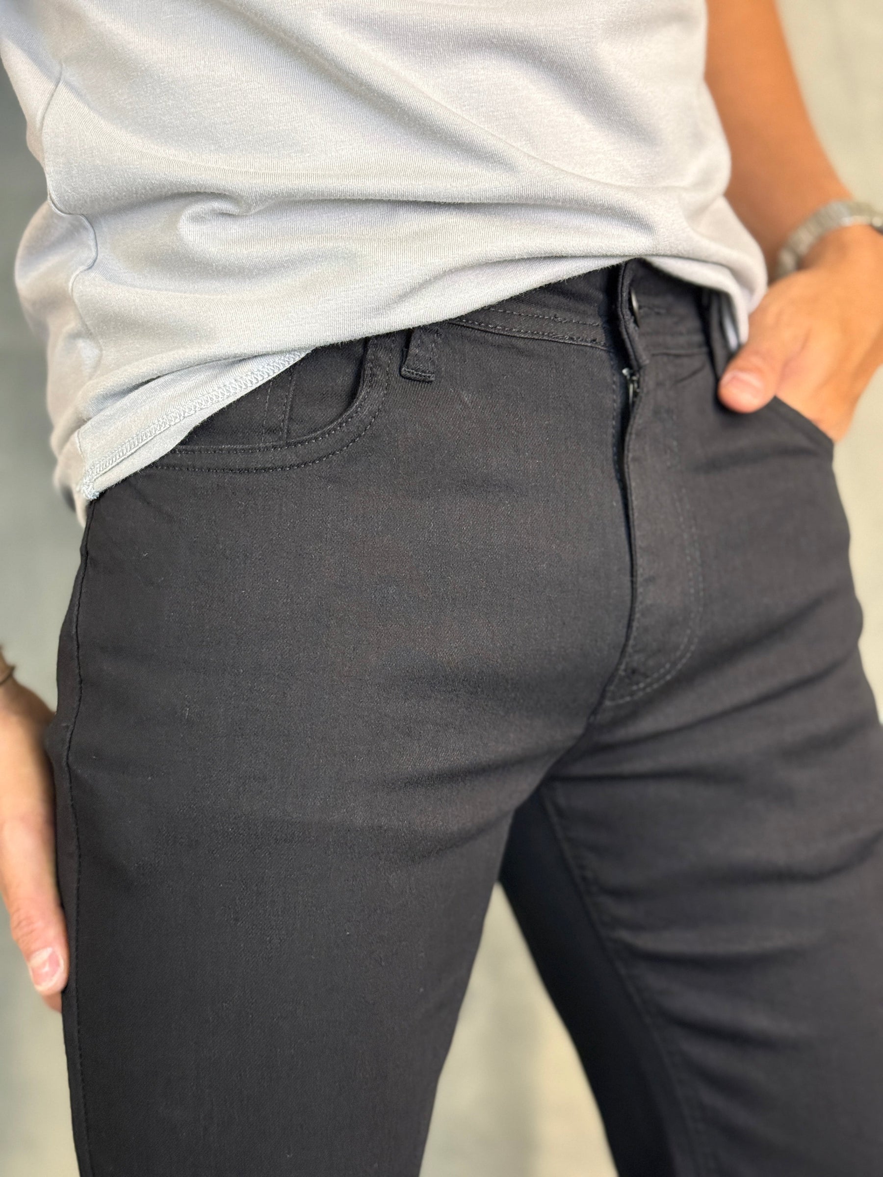 CALÇA JEANS FIVE SLIM FIT PONTO H PRETO