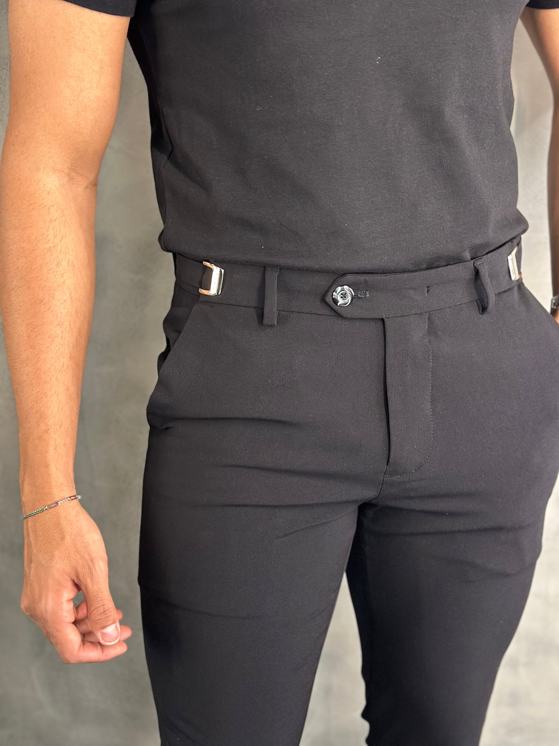 CALÇA ALF ATENAS AJUSTE FIVELA PONTO H PRETO