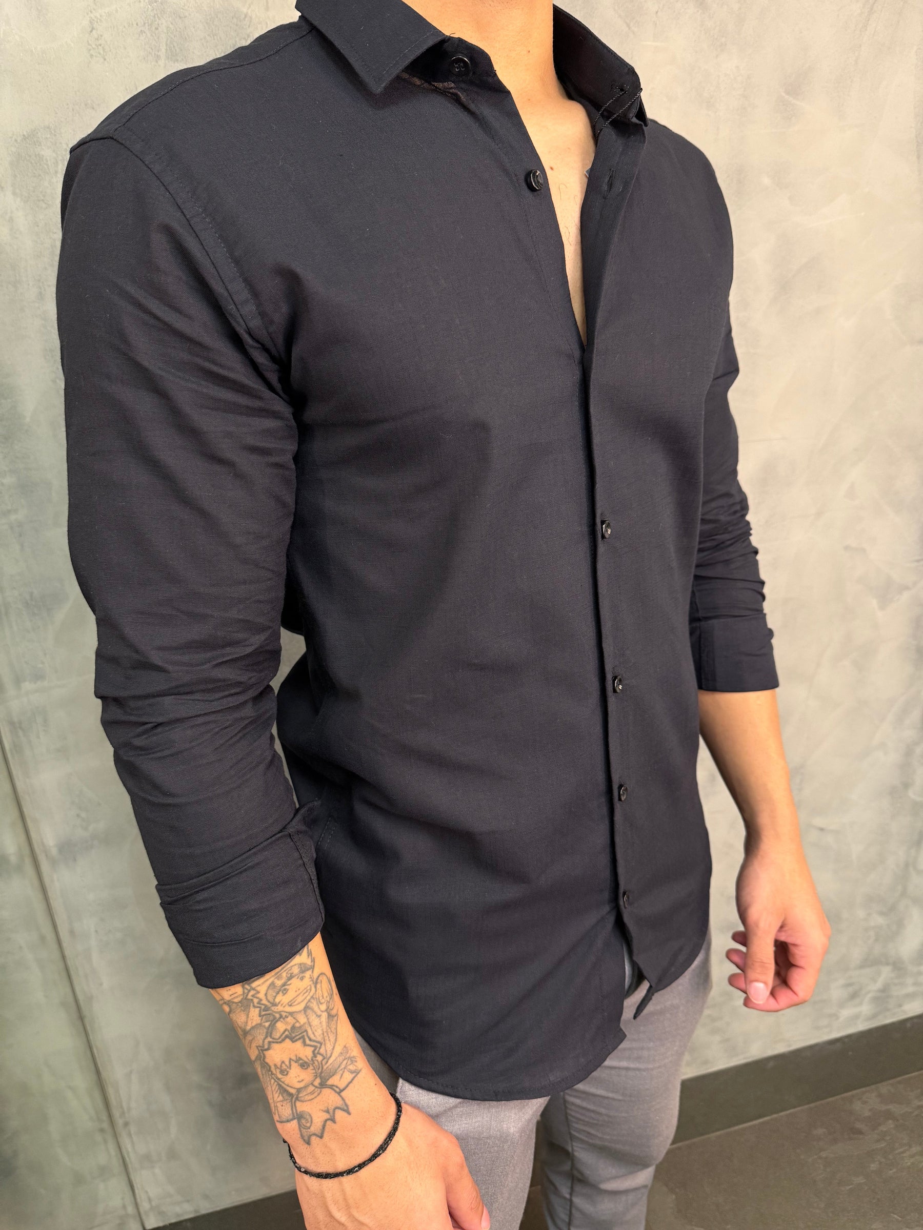 CAMISA M/L FLAME PONTO H PRETO