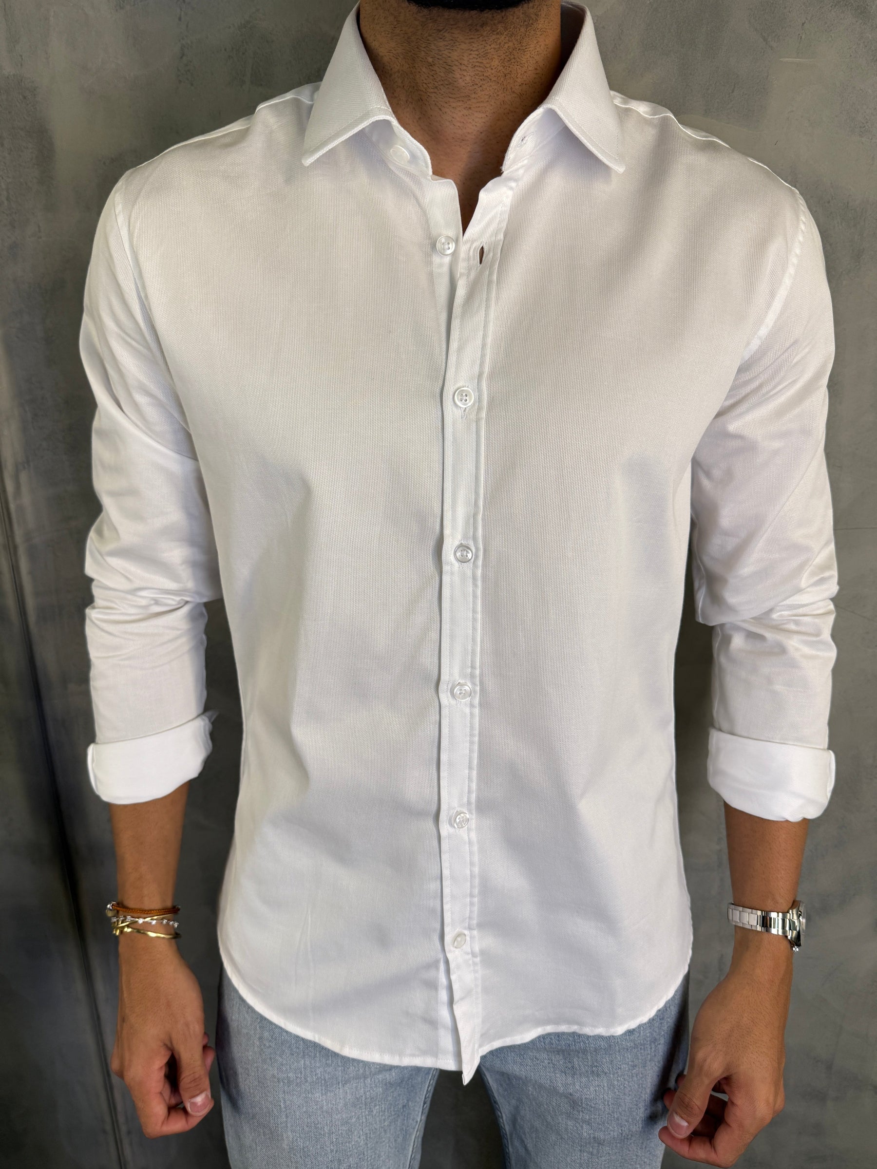 CAMISA M/L JUSTIÇA PONTO H BRANCO