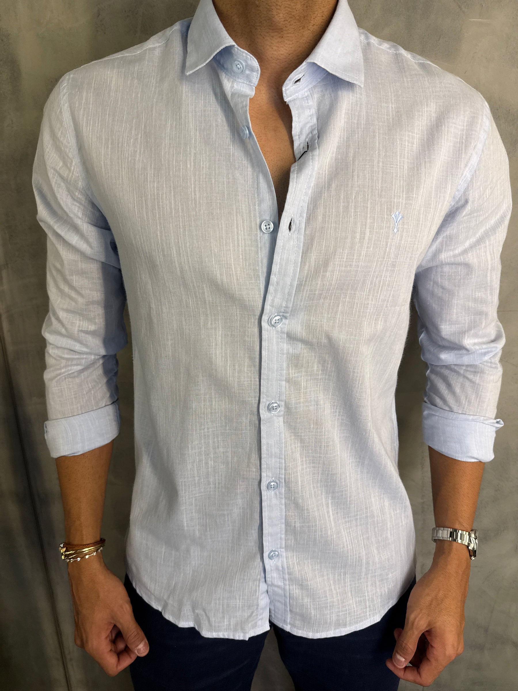 CAMISA M/L FLAME INDICCATTO AZUL BB