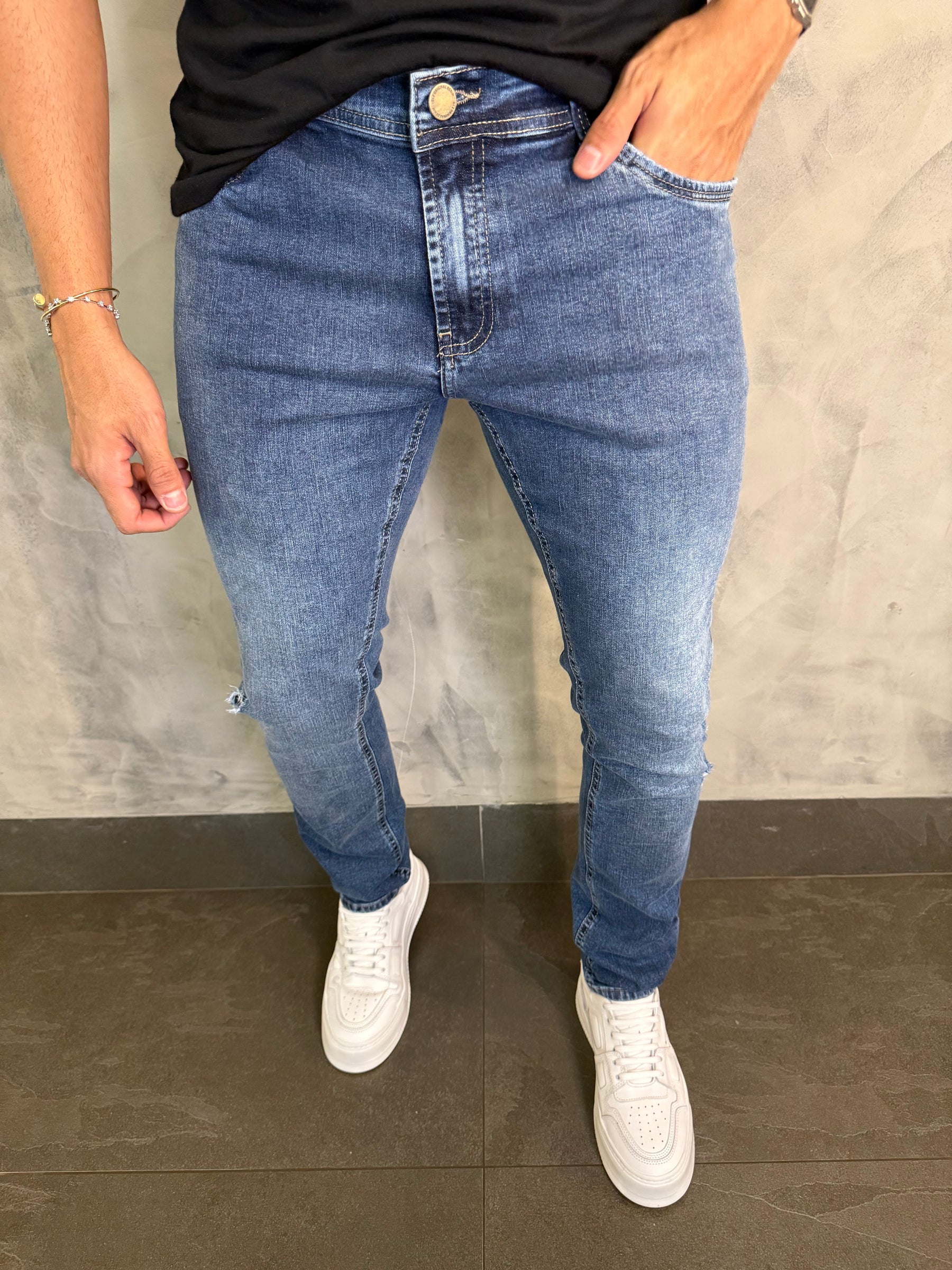 CALÇA JEANS SKINNY SW DLZ AZUL MÉDIO