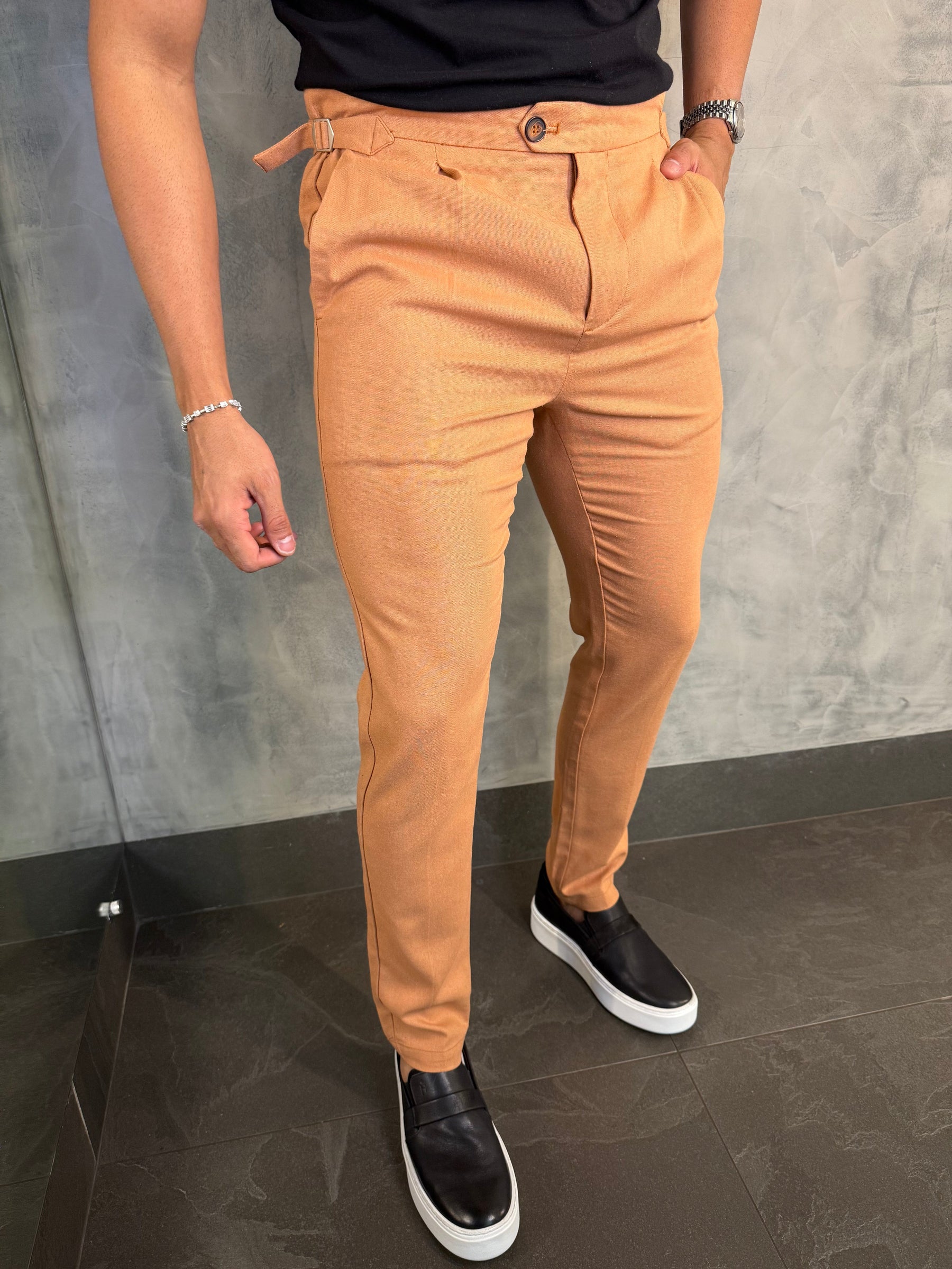 CALÇA ALF. VERONA LINHO PONTO H TERRACOTA