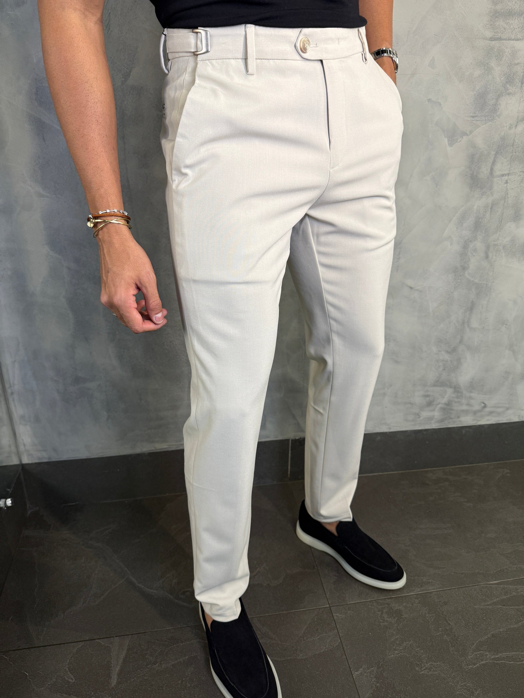 CALÇA ALF. ATENAS SLIM REGULÁVEL PONTO AREIA