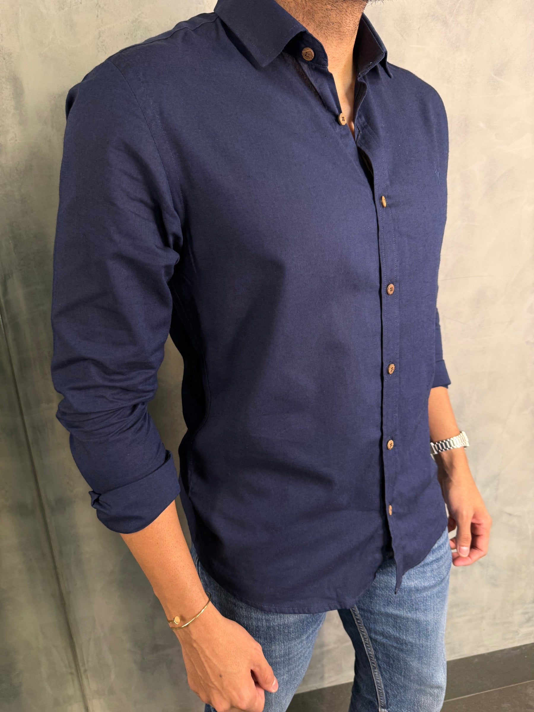 CAMISA DE VISCOLINHO M/L INDICCATTO MARINHO