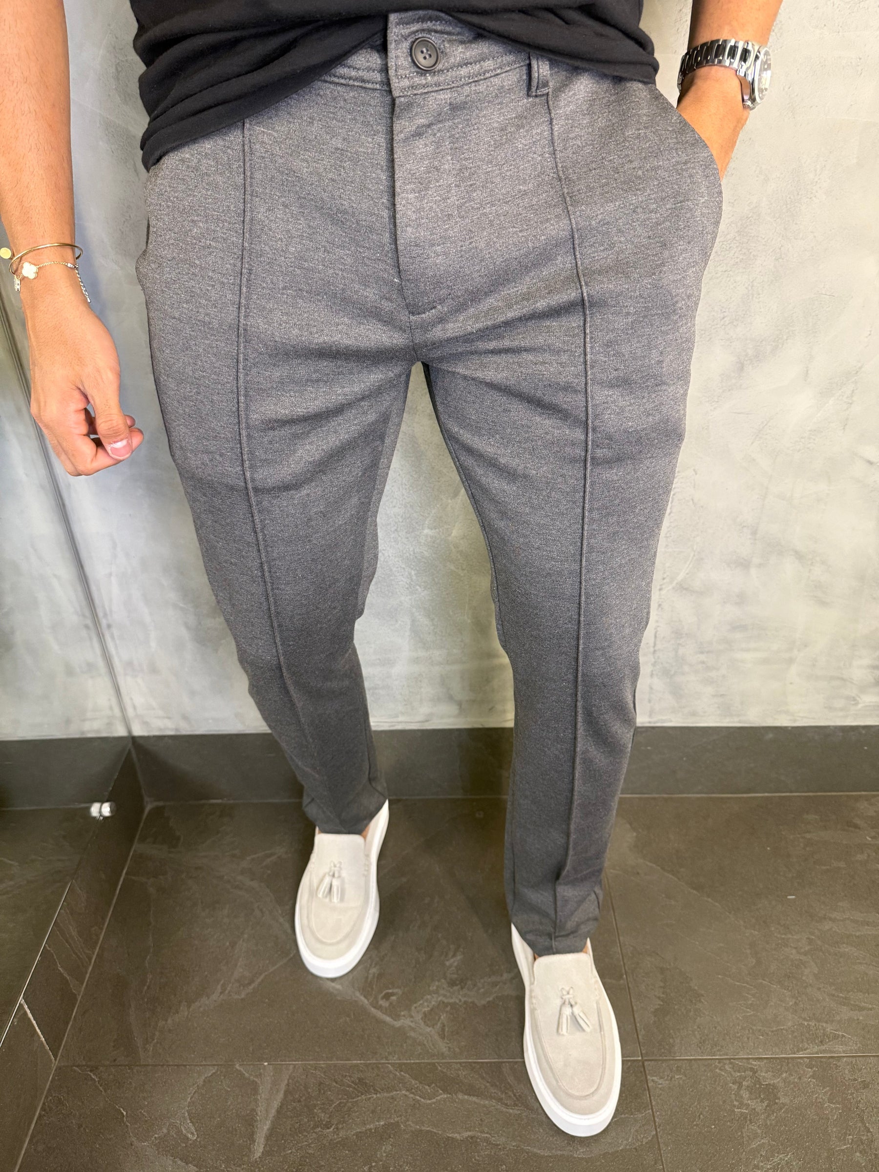 CALÇA ALF. POSITANO PONTO H CHUMBO