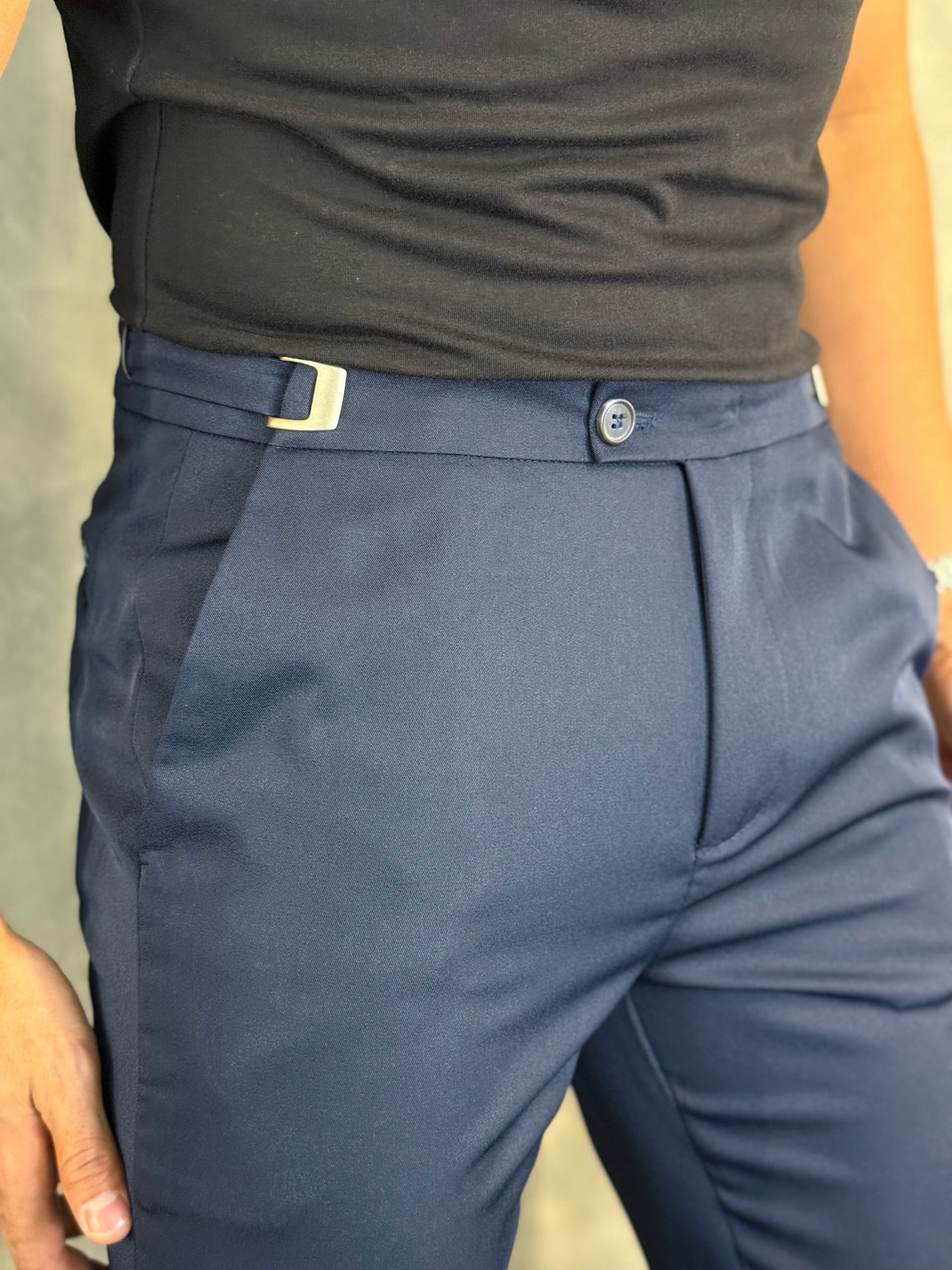 CALÇA ALF. VIENA AJUSTE CATRACA PONTO H MARINHO