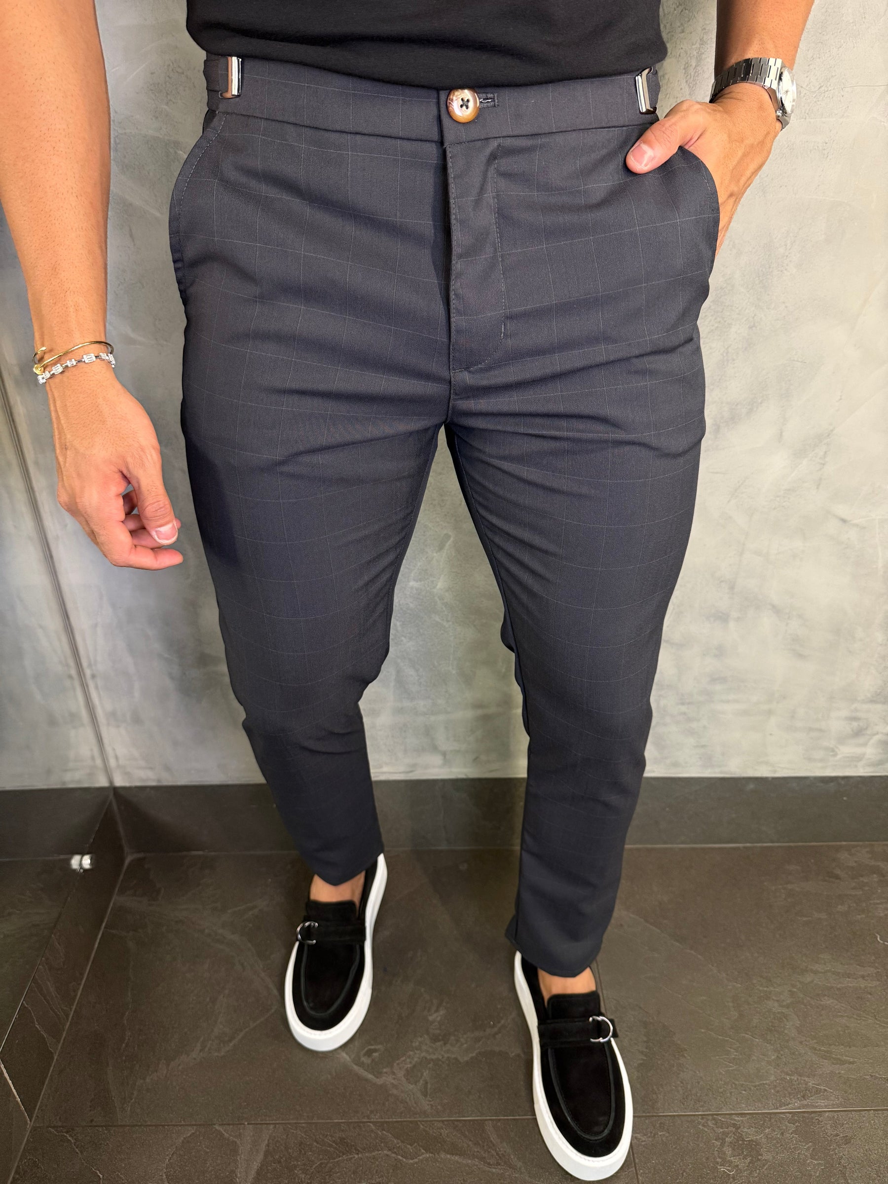 CALÇA ALF. ZURIQUE PONTO H PRETO