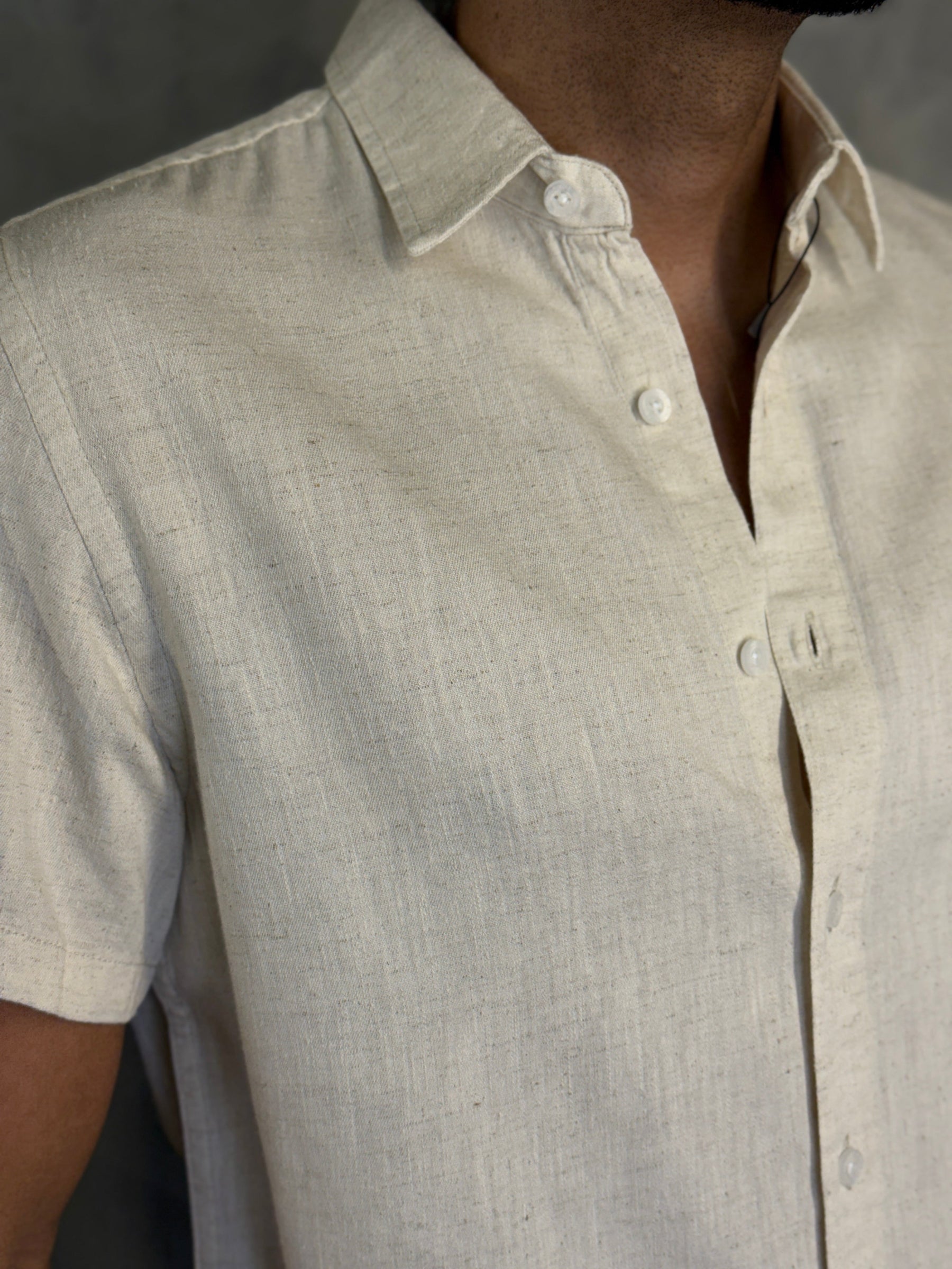 CAMISA M/C CASUAL LIOCEL LINHO KINGEJOE NATURAL
