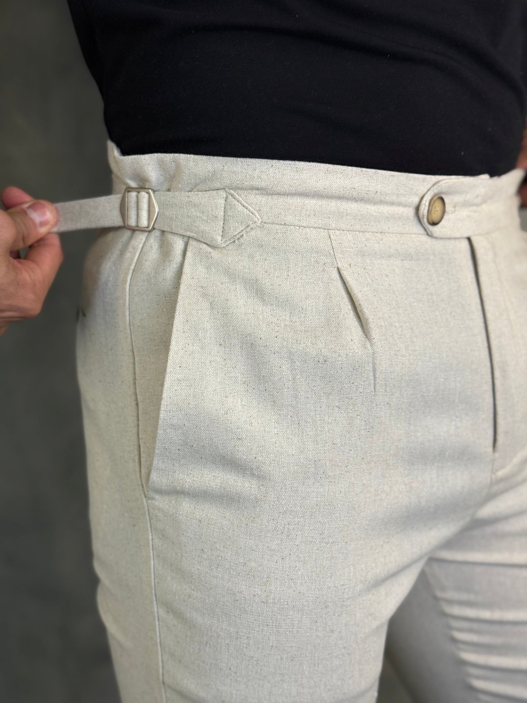 CALÇA ALF. VERONA LINHO PONTO H NATURAL