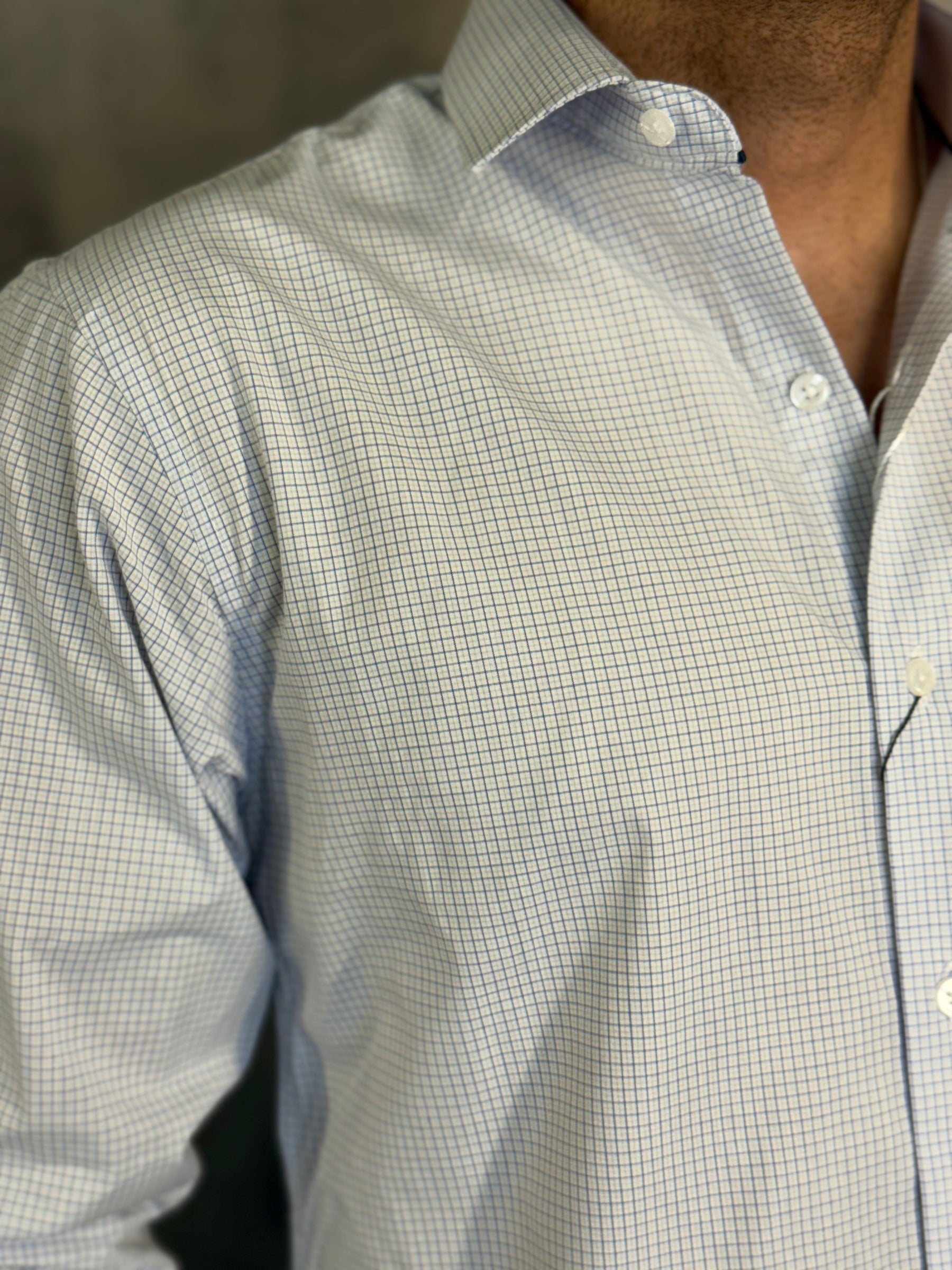 CAMISA M/L SLIM FIBRA DE BAMBU XADREZ PONTO H
