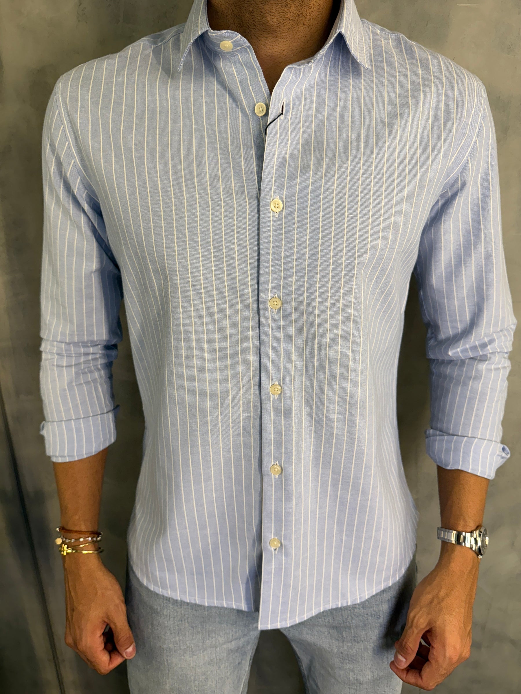 CAMISA M/L GADU LISTRAS PONTO H AZUL BB