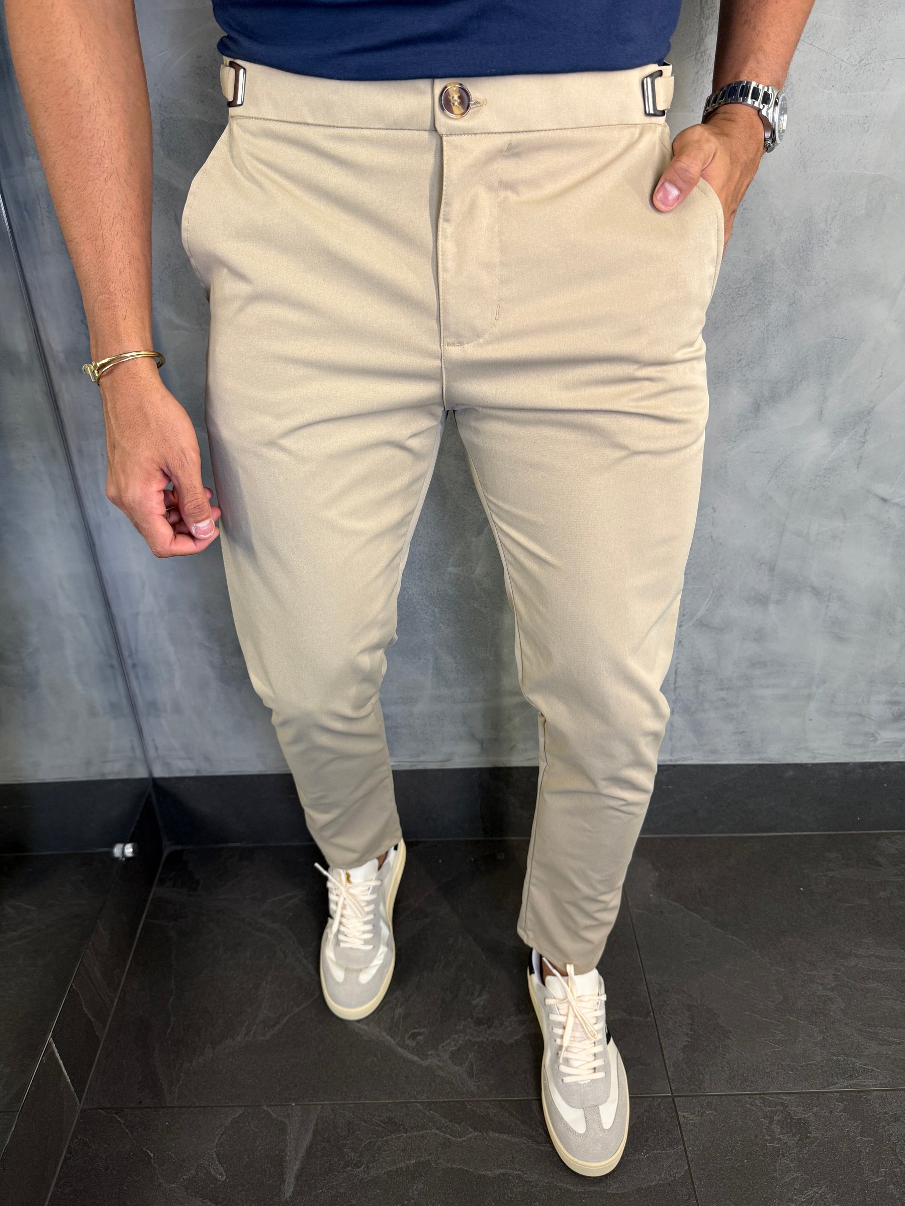 CALÇA ALF. MÔNACO AJUSTE CATRACA PONTO H KAKHI