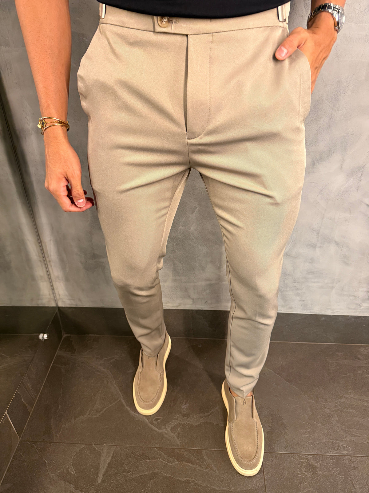 CALÇA ALF. VIENA AJUSTE CATRACA PONTO H KHAKI
