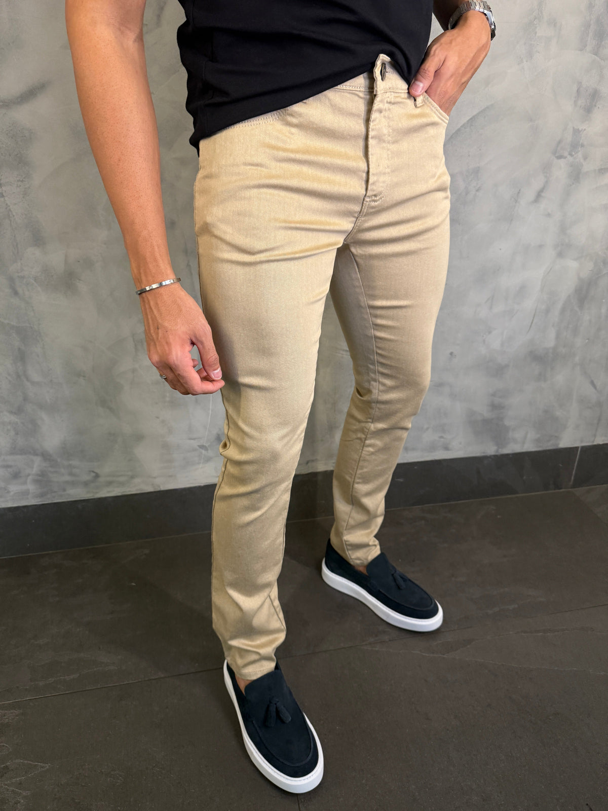 CALÇA SARJA FIVE POCKETS DLZ KHAKI