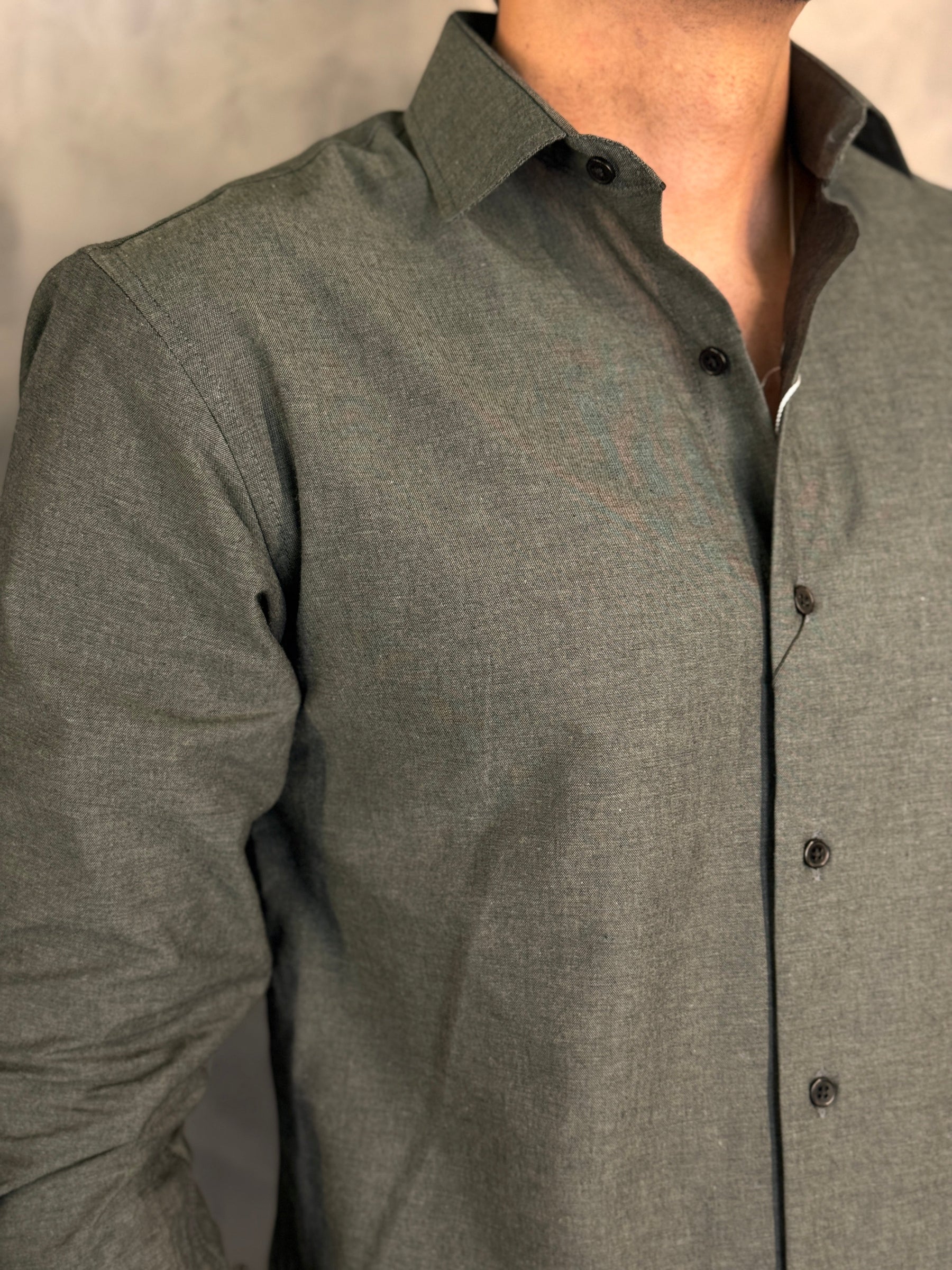 CAMISA M/L SLIM MAQUINETADA PONTO H