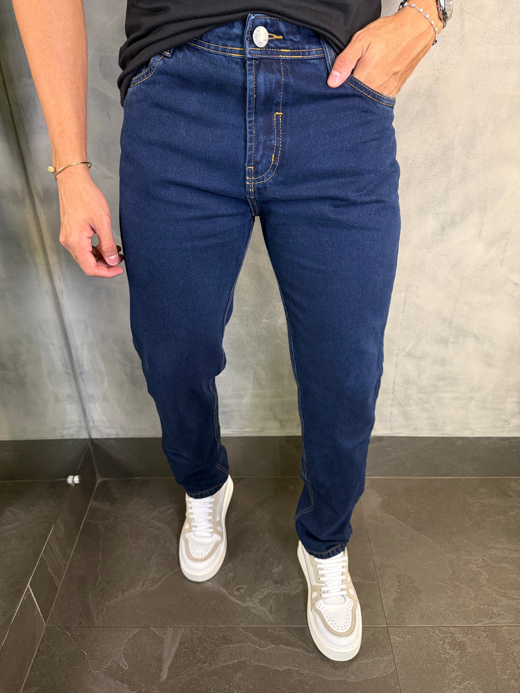 CALÇA JEANS RETA DGN JEANS ESCURO