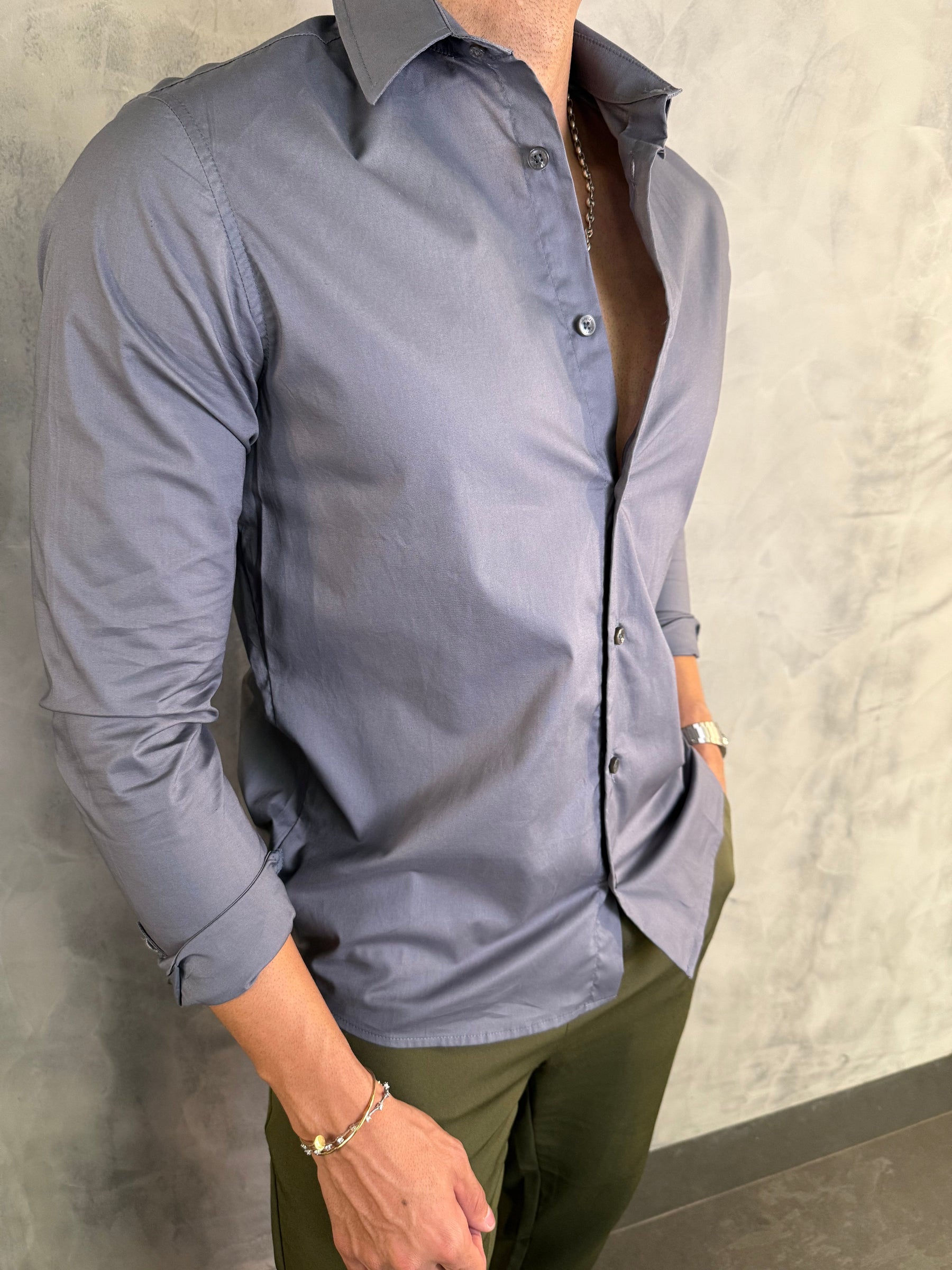 CAMISA M/L TRICOLINE NEO SIMPLES RESERVA TITÂNIO