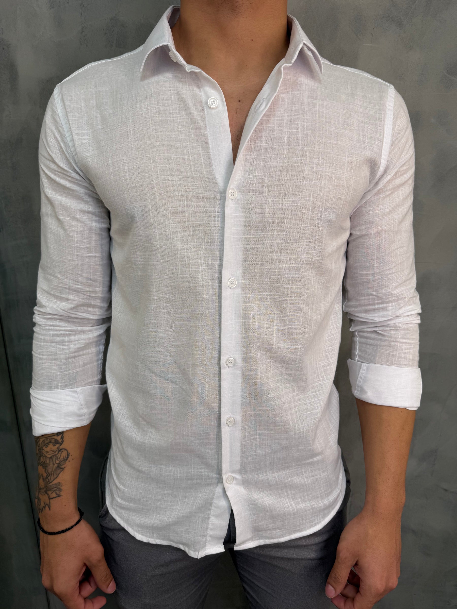 CAMISA M/L FLAME PONTO H BRANCO