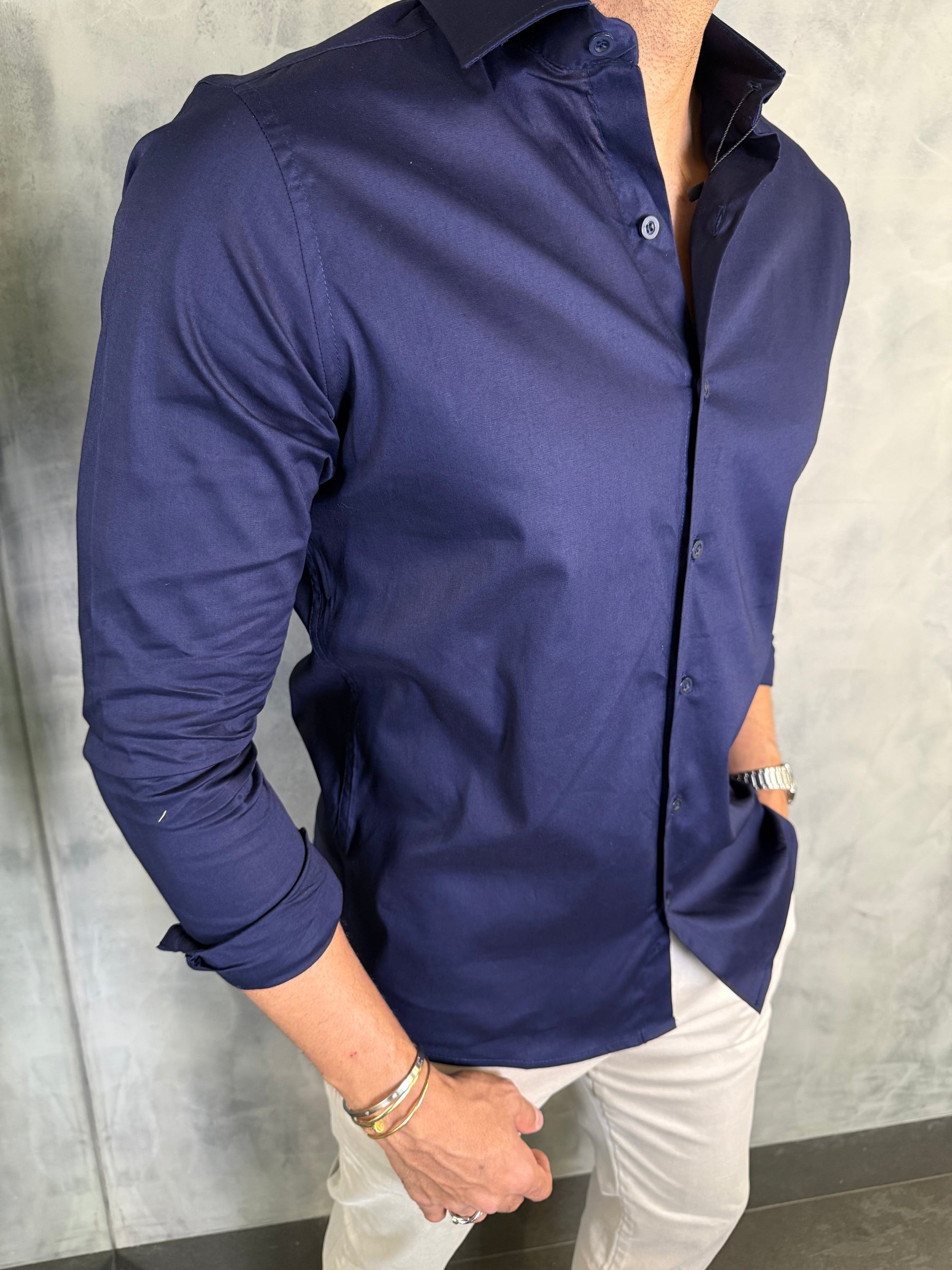 CAMISA MANGA LONGA PONTO H MARINHO