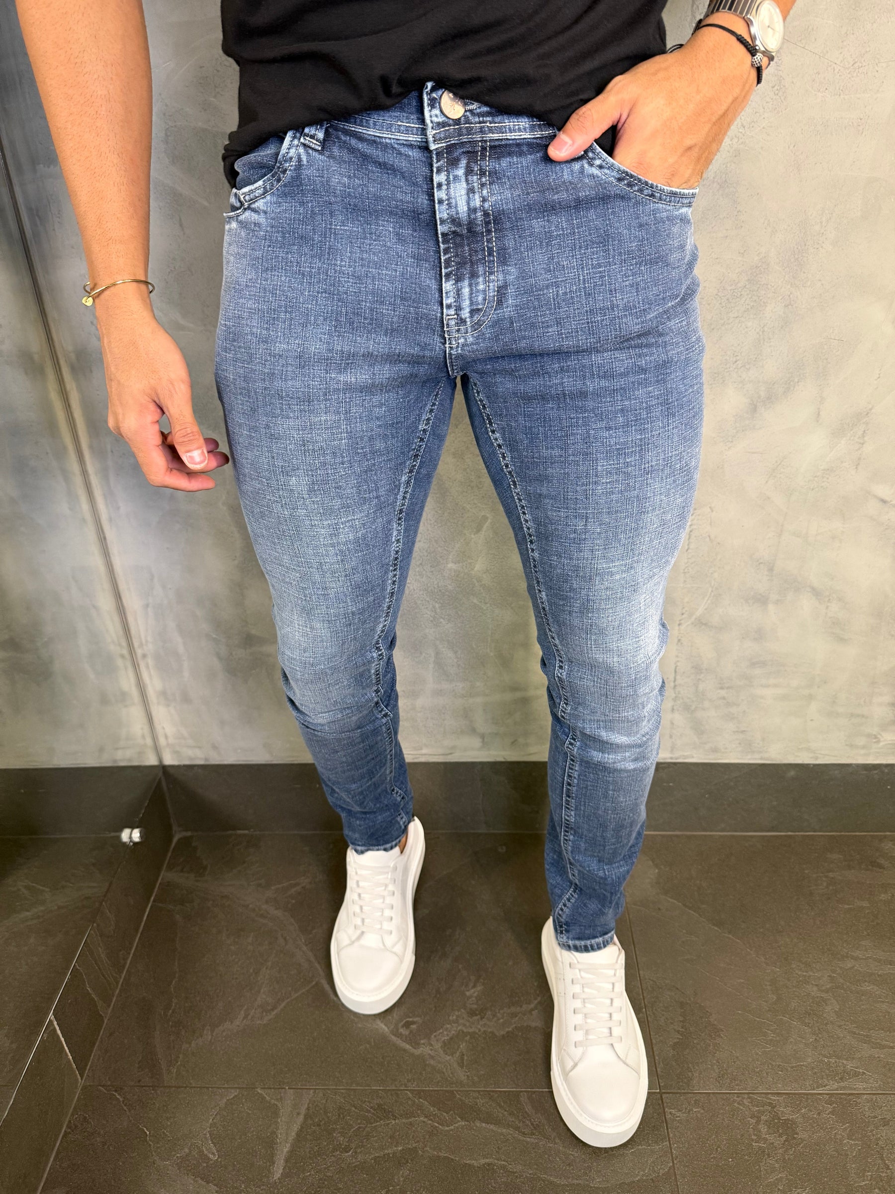 CALCA JEANS SKINNY DLZ AZUL MÉDIO