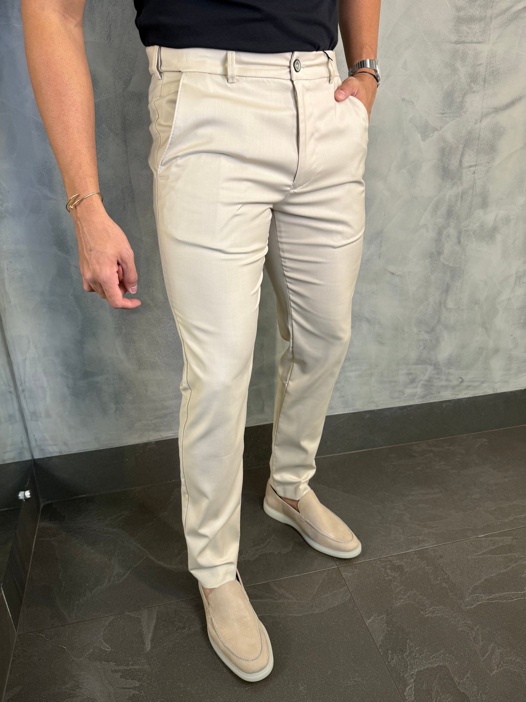 CALÇA ALF. SLIM C/ ELÁSTICO CÓS PONTO H