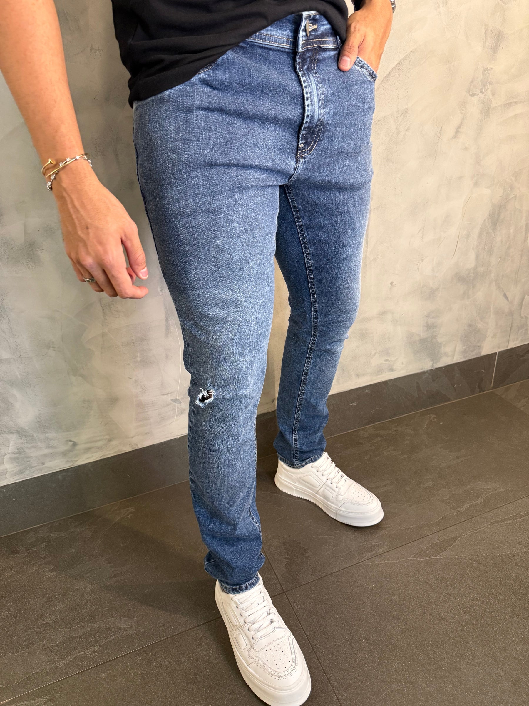 CALÇA JEANS SKINNY SW DLZ AZUL MÉDIO