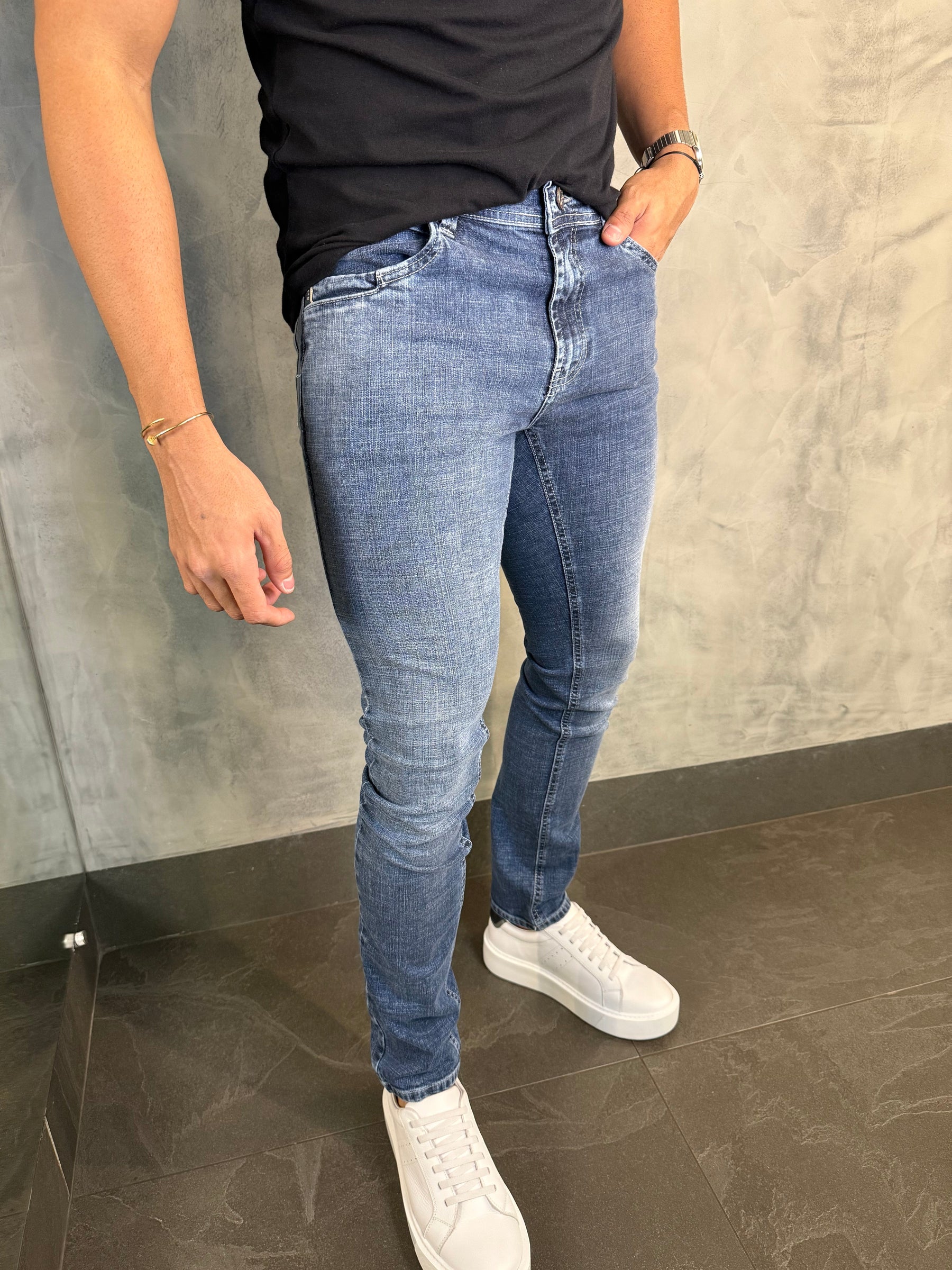 CALCA JEANS SKINNY DLZ AZUL MÉDIO