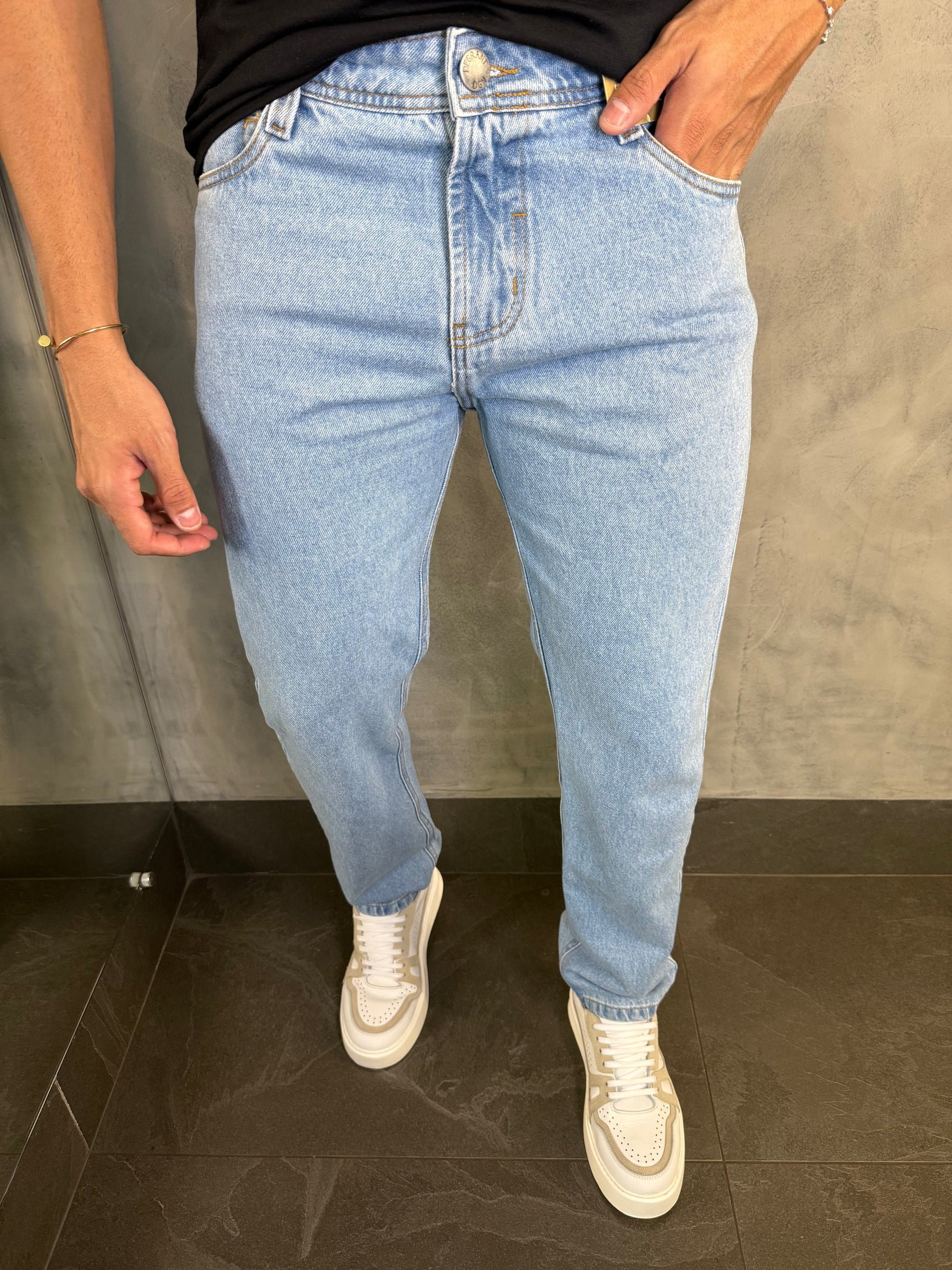 CALÇA JEANS RETA DGN JEANS CLARO
