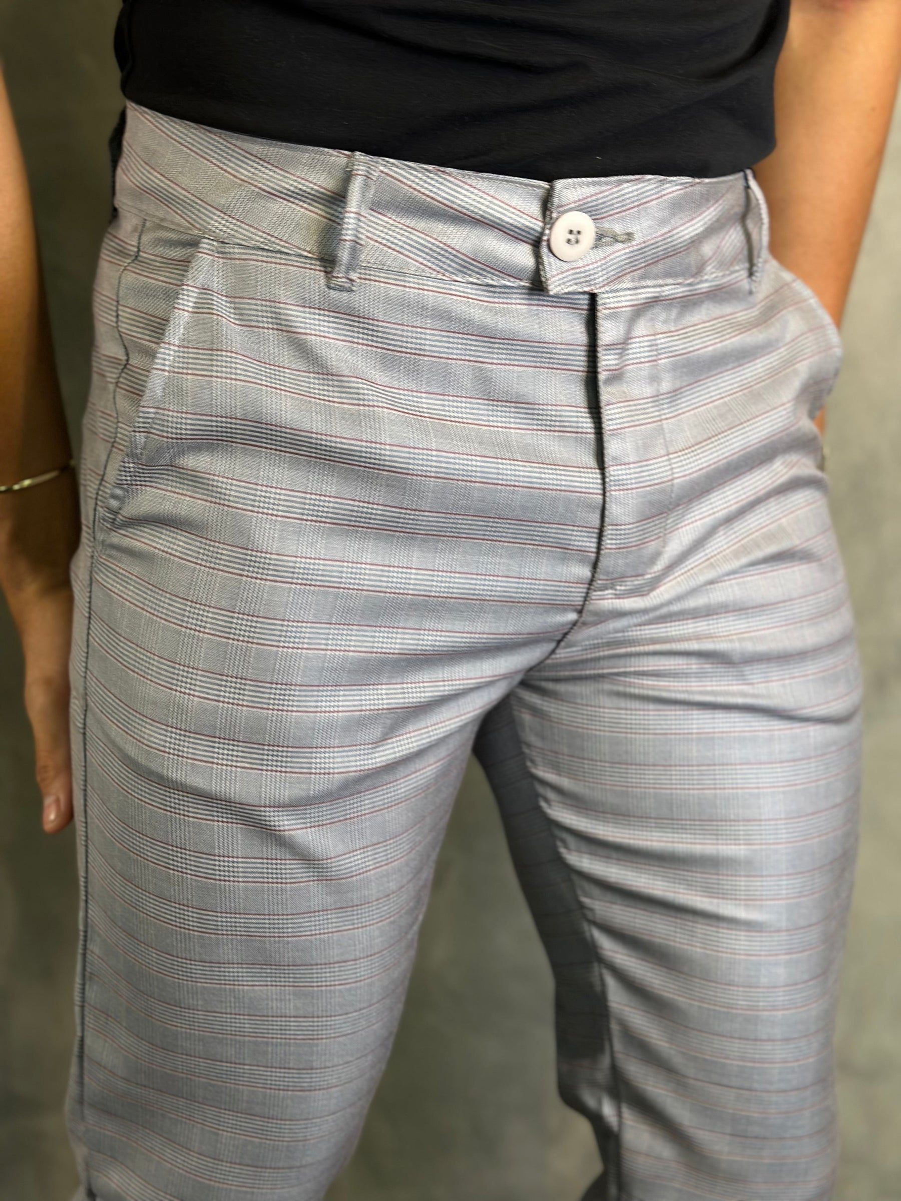 CALÇA ALF. PONTO H XADREZ AZUL CL