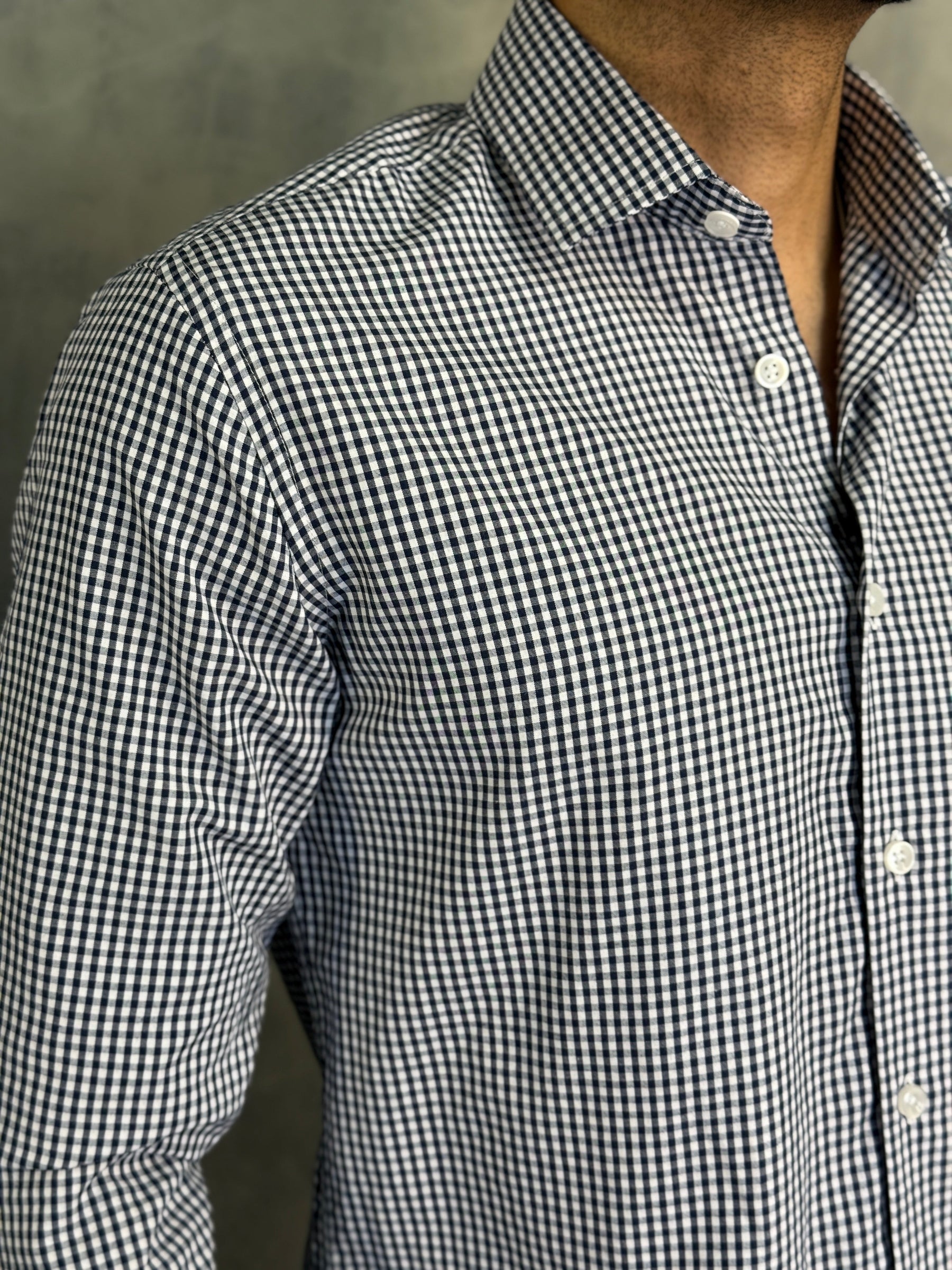 CAMISA M/L BOSSA NOVA XADREZ PONTO H AZUL