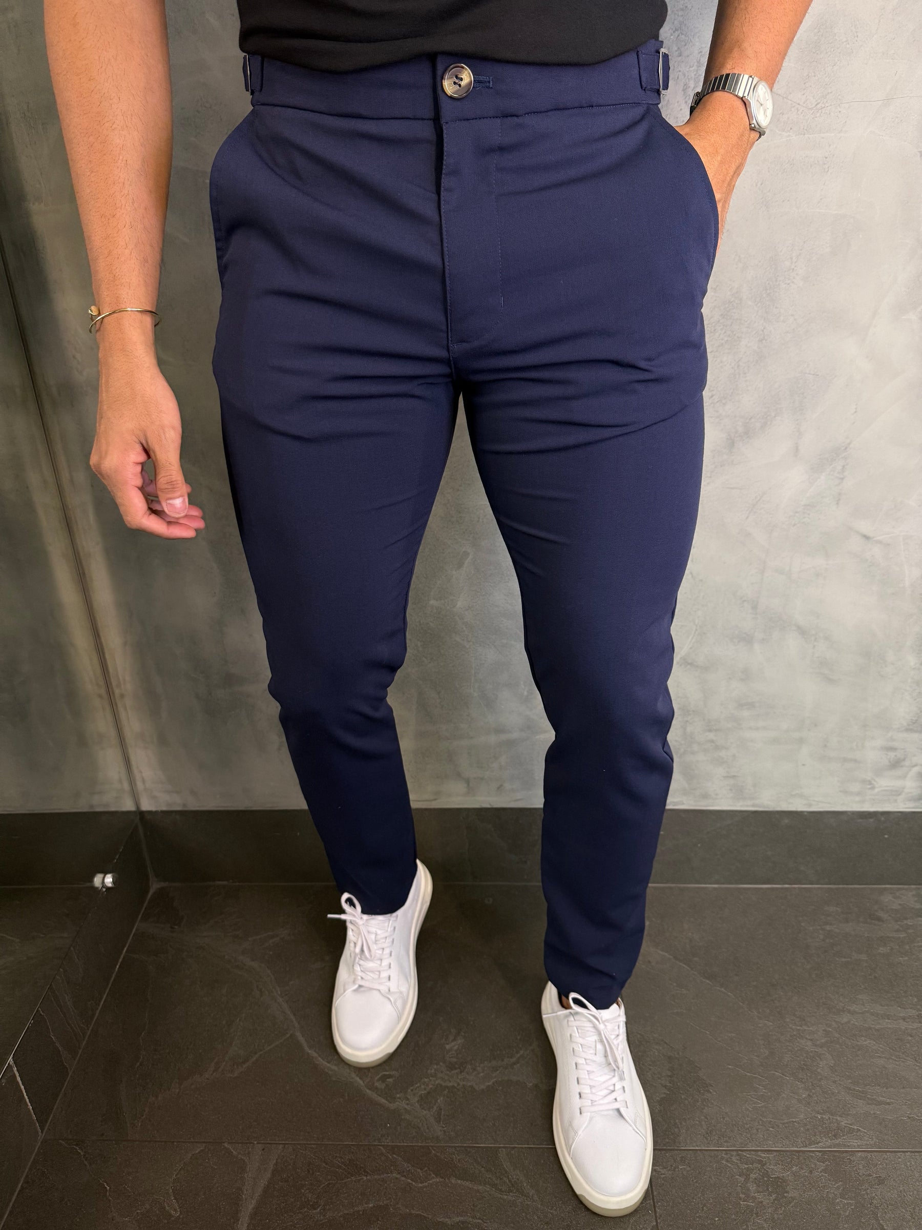 CALÇA ALF. REGULADOR PARIS PONTO H MARINHO