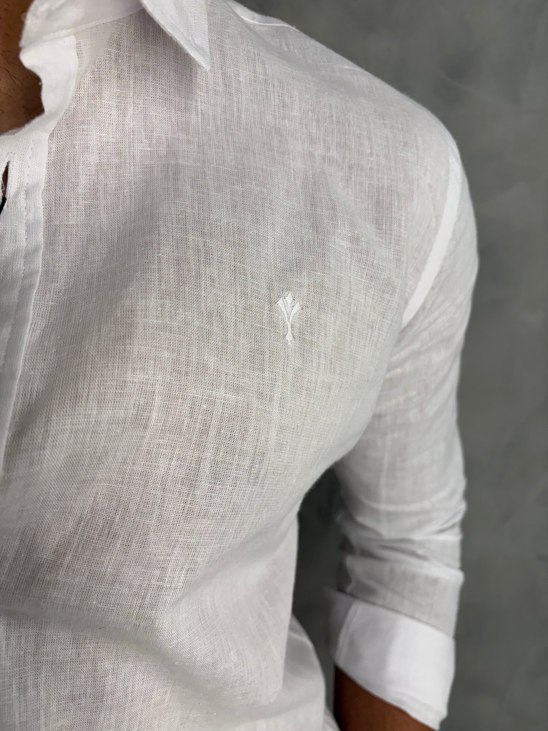CAMISA DE LINHO M/L INDICCATTO BRANCO