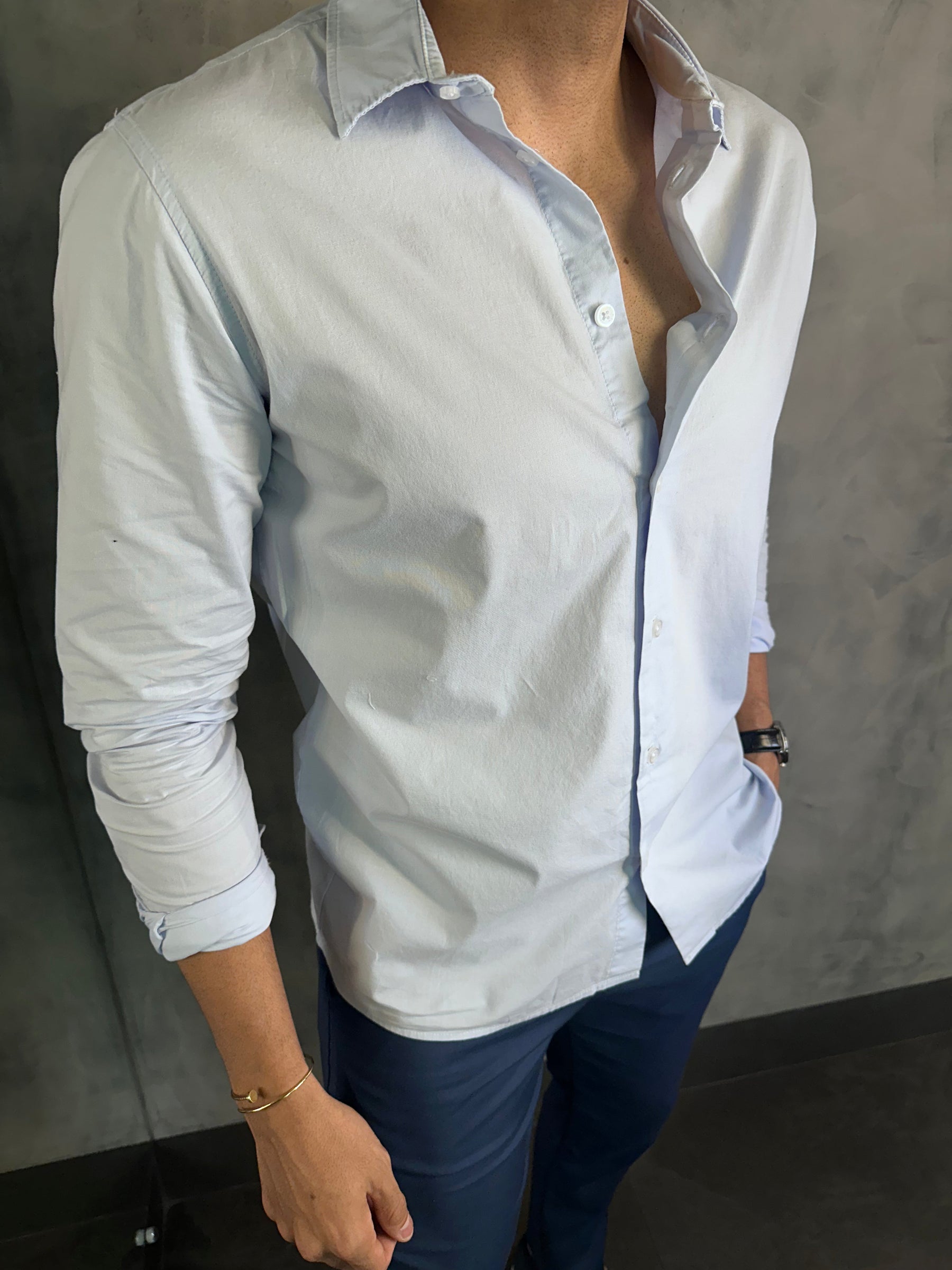 CAMISA M/L TRICOLINE BÁSICA NEO SIMPLES RESERVA AZUL CL