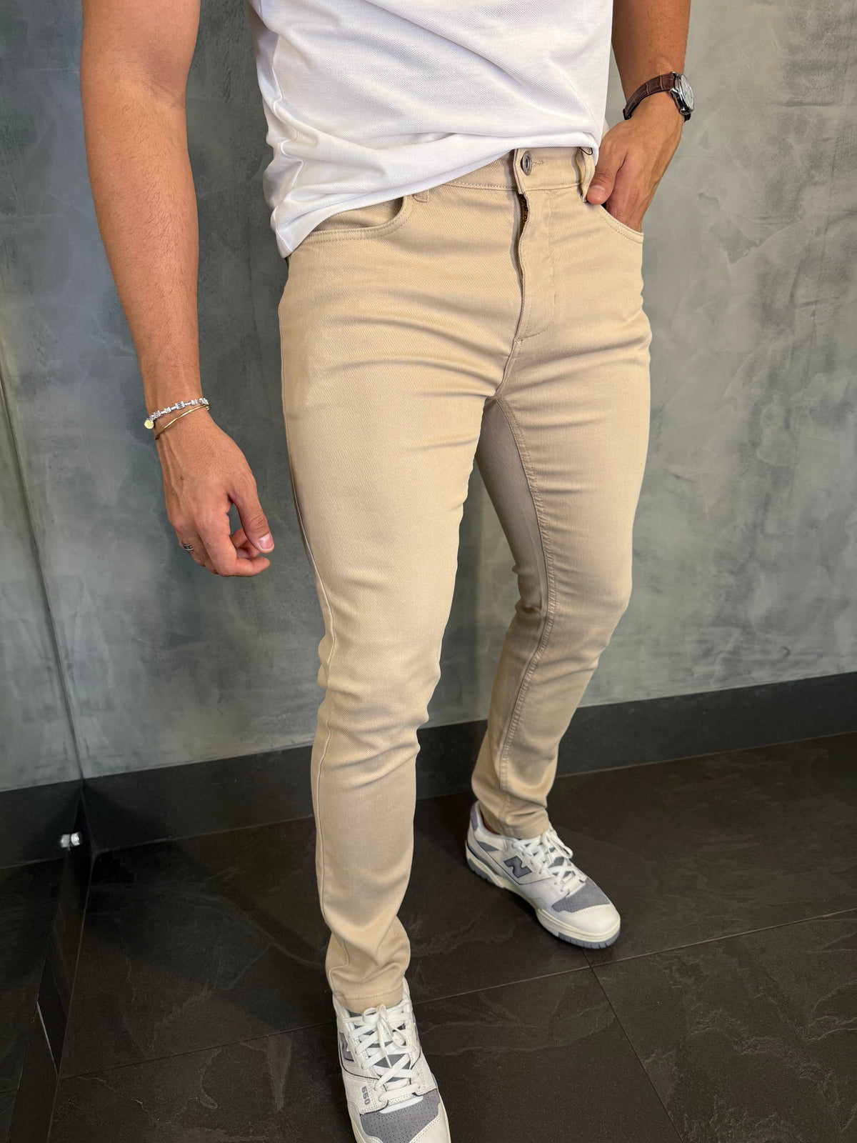 CALÇA SARJA KINGEJOE AREIA