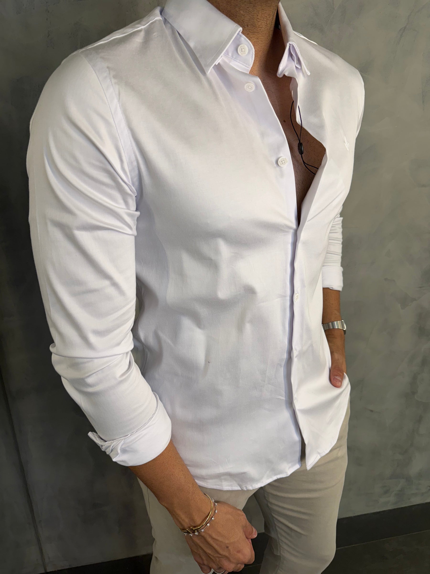 CAMISA ALGODÃO EGÍPCIO SLIM SELECT M/L DLZ BRANCO