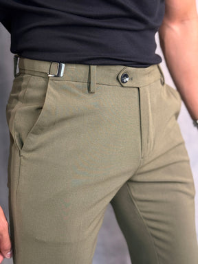 CALÇA ALF. ATENAS SLIM REGULÁVEL PONTO VERDE MILITAR