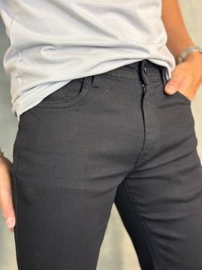 CALÇA JEANS FIVE SLIM FIT PONTO H PRETO