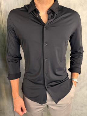CAMISA M/L TECH POLIAMIDA PONTO H PRETO