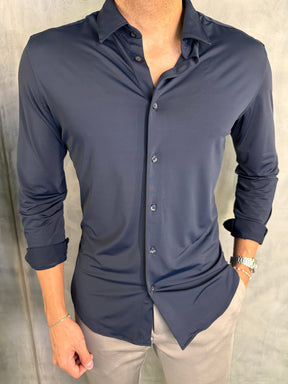 CAMISA M/L TECH POLIAMIDA PONTO H MARINHO