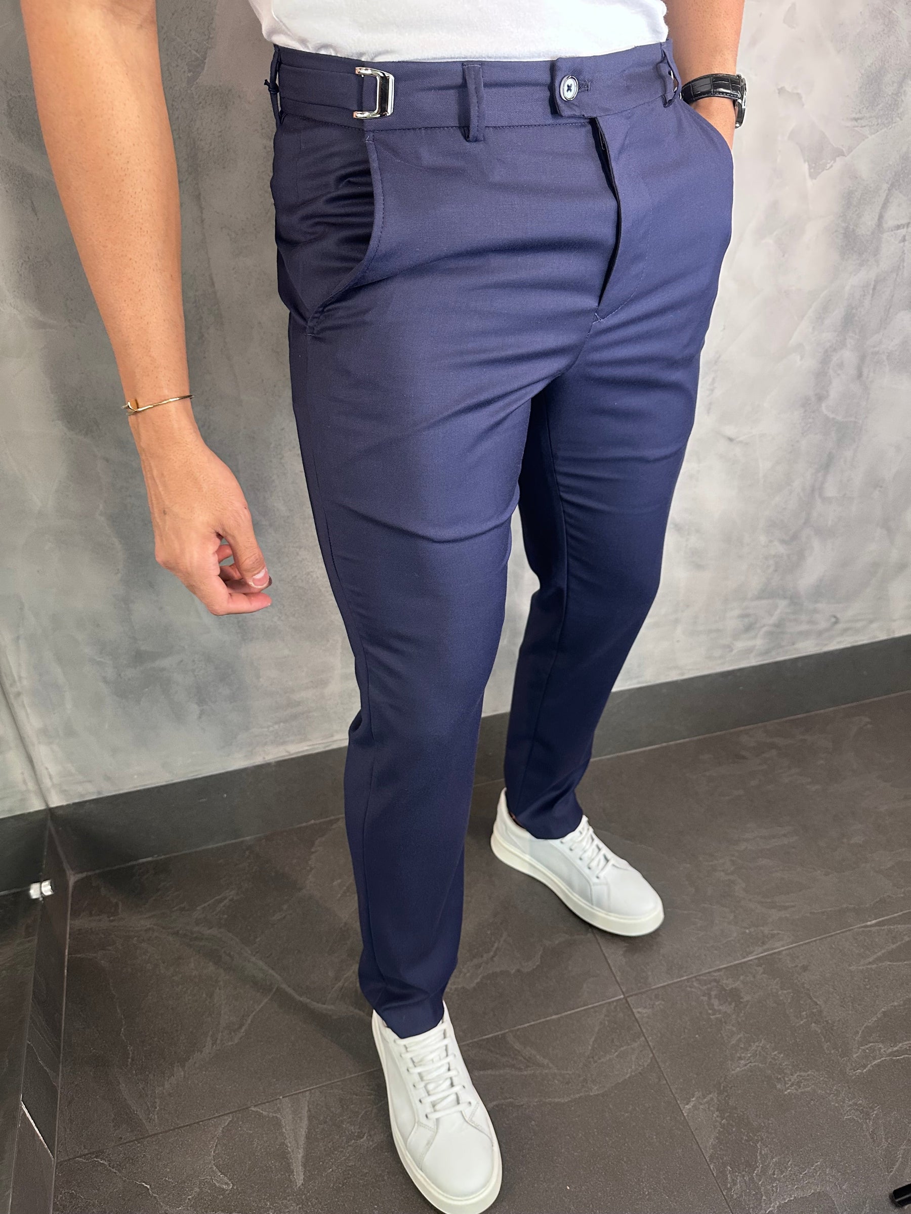 CALÇA ALF SLIM STRETCH C/ AJUSTE FIVELA BAREZY