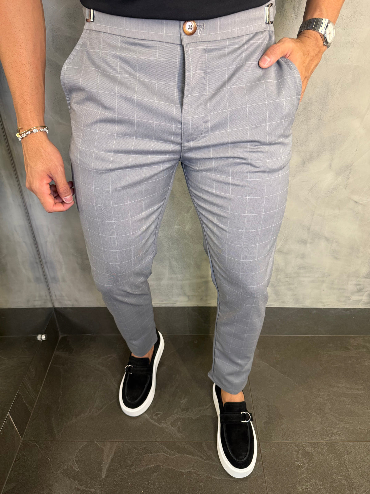 CALÇA ALF. ZURIQUE PONTO H CINZA