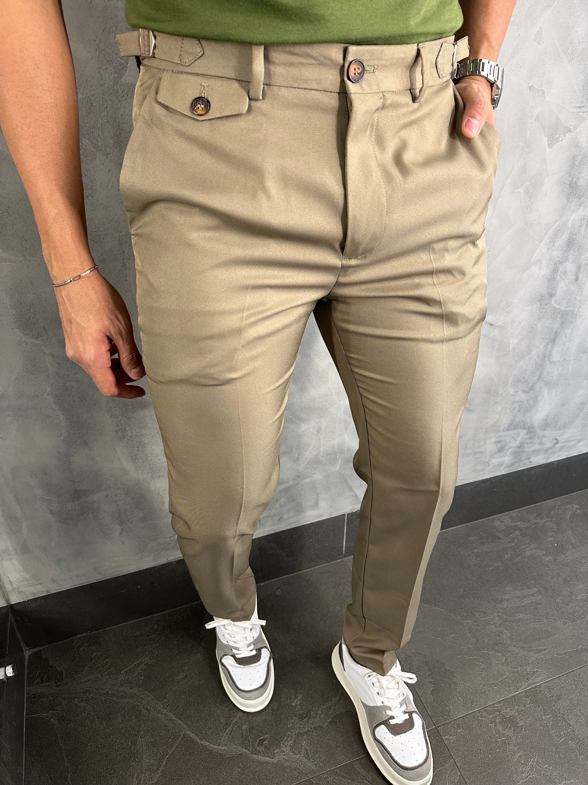 CALÇA ALFAIATARIA MEMPHIS PONTO H KHAKI