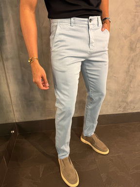 CALÇA ALF SARJA COMFORT SKINNY PONTO H AZUL CLARO