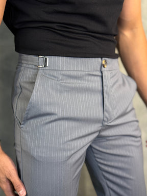 CALÇA ALF. RISCA DE GIZ ÉVORA PONTO H CINZA