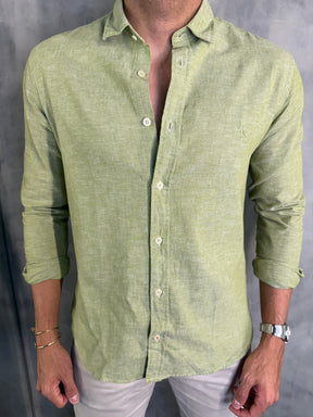 CAMISA M/L LINHO PIENZA RESERVA PISTACHE