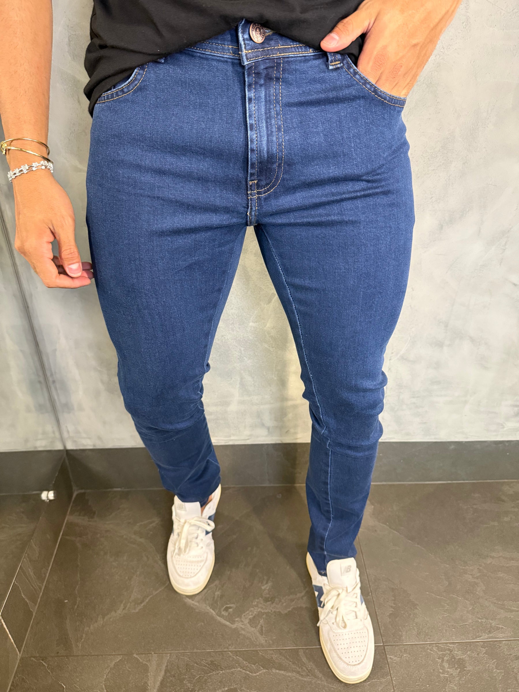 CALÇA JEANS SKINNY PK DLZ AZUL ESCURO
