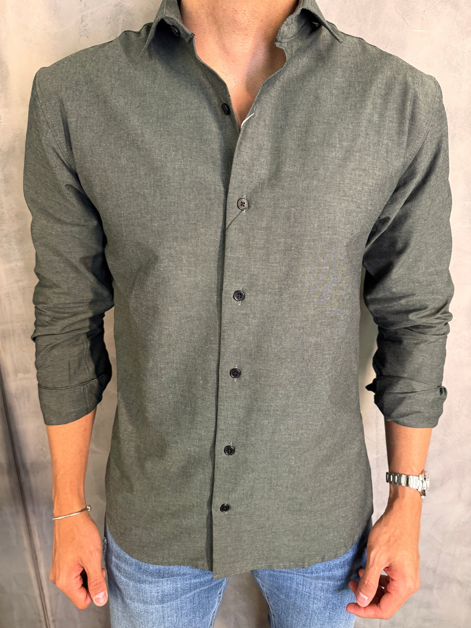 CAMISA M/L SLIM MAQUINETADA PONTO H