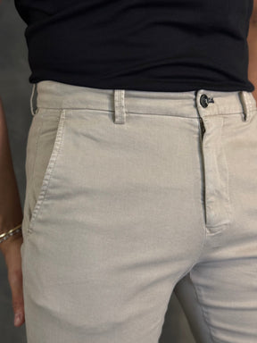 CALÇA ALF SARJA COMFORT SKINNY PONTO H CREME